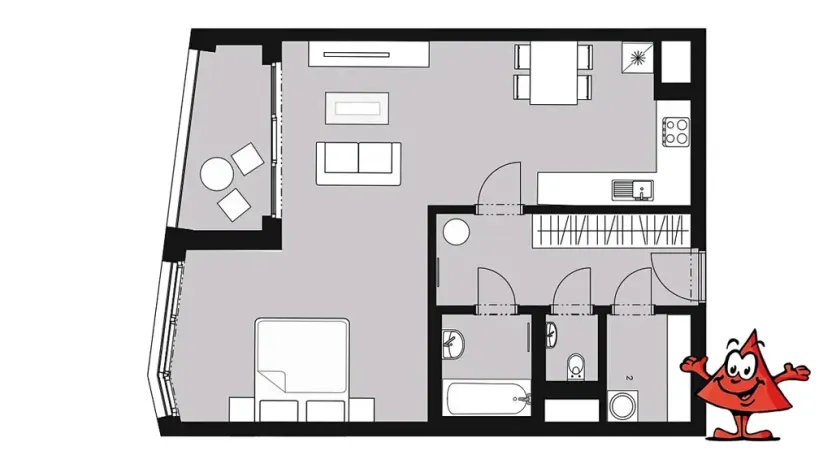 Pronájem bytu 1+kk, Praha - Karlín, Breitfeldova, 61 m2