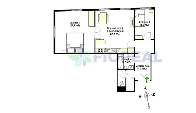 Pronájem bytu 3+kk, Praha - Smíchov, Zborovská, 76 m2