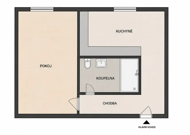 Pronájem bytu 1+1, Děčín, Kamenická, 38 m2