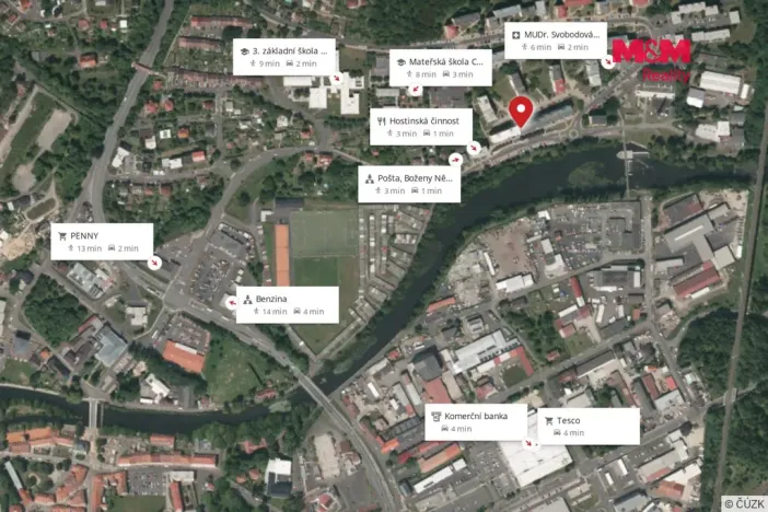 Pronájem bytu 2+1, Cheb, Boženy Němcové, 64 m2