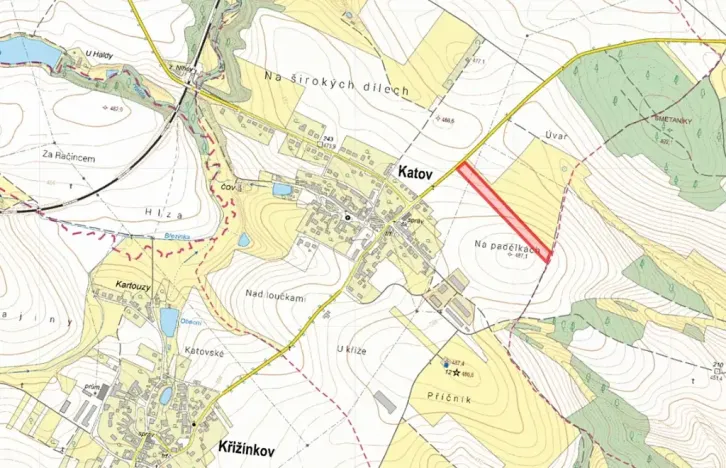 Prodej pole, Katov, 13880 m2