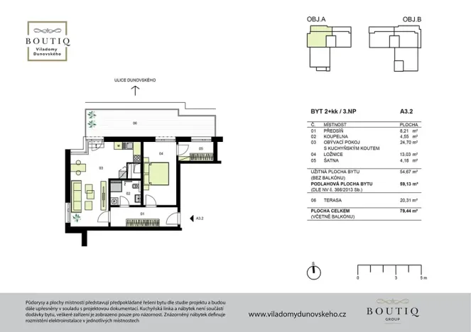 Prodej bytu 2+kk, Praha - Chodov, Dunovského, 59 m2