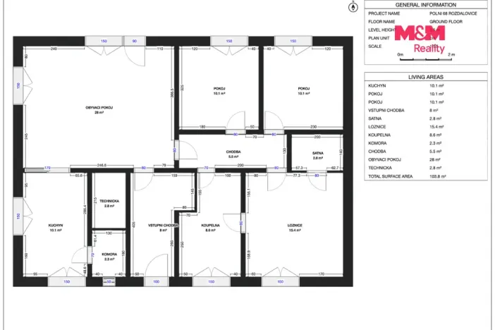 Prodej rodinného domu, Rožďalovice - Zámostí, Polní, 105 m2