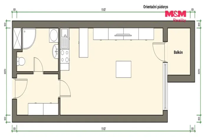 Pronájem bytu 1+kk, Praha - Dolní Chabry, K Beranovu, 37 m2