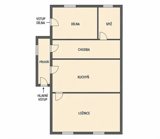 Prodej chalupy, Brtnice, 62 m2
