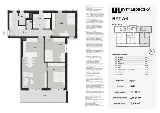 Prodej bytu 4+kk, Havlíčkův Brod, Ledečská, 102 m2