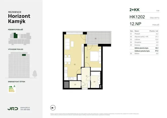Prodej bytu 2+kk, Praha - Kamýk, Smotlachova, 53 m2