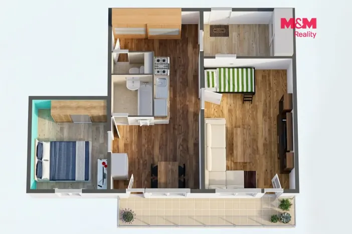 Prodej bytu 2+1, Chodov, Smetanova, 58 m2