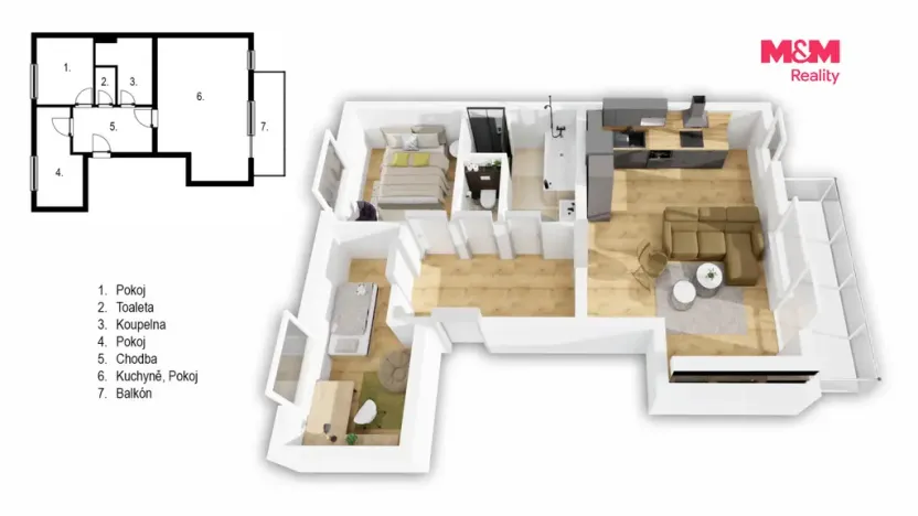 Prodej bytu 3+kk, České Budějovice - České Budějovice 5, I. Olbrachta, 65 m2