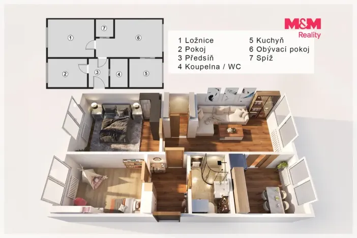 Prodej bytu 3+1, Kladno - Kročehlavy, Litevská, 56 m2