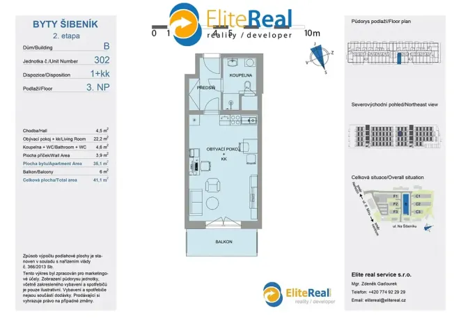 Pronájem bytu 1+kk, Olomouc, Třída Jiřího Pelikána, 35 m2