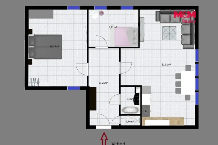 Pronájem bytu 3+kk, Hostovlice, 75 m2