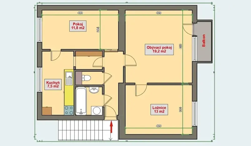 Prodej bytu 3+1, Police nad Metují, Ostašská, 65 m2