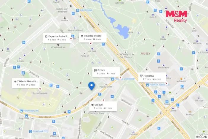 Pronájem bytu 2+kk, Praha - Prosek, Litoměřická, 65 m2