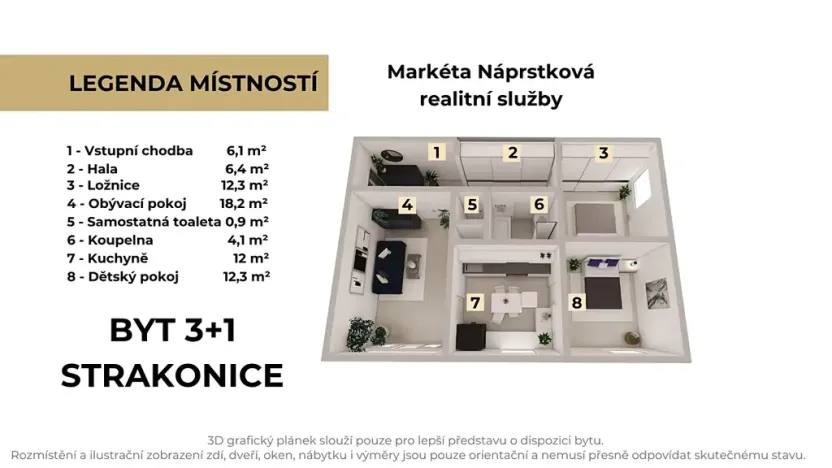 Prodej bytu 3+1, Strakonice, Na Ohradě, 73 m2
