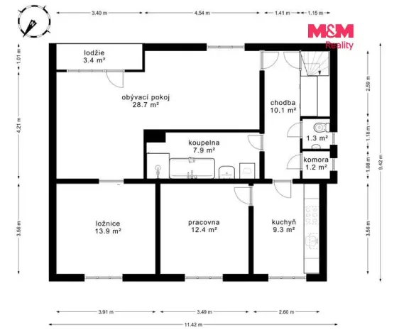 Pronájem bytu 3+1, Praha - Stodůlky, Živcových, 84 m2