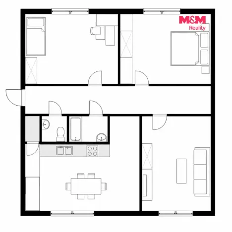 Prodej bytu 4+kk, Pardubice - Černá za Bory, Na Vsi, 74 m2