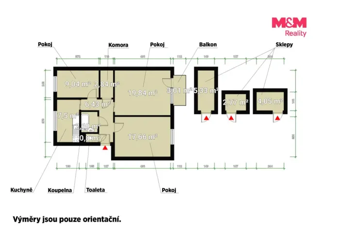 Prodej bytu 3+1, Chotěšov, Nové sídliště, 80 m2