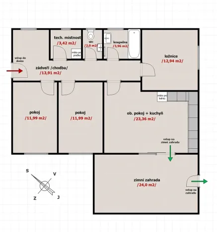 Pronájem rodinného domu, Káraný, Masarykova, 84 m2