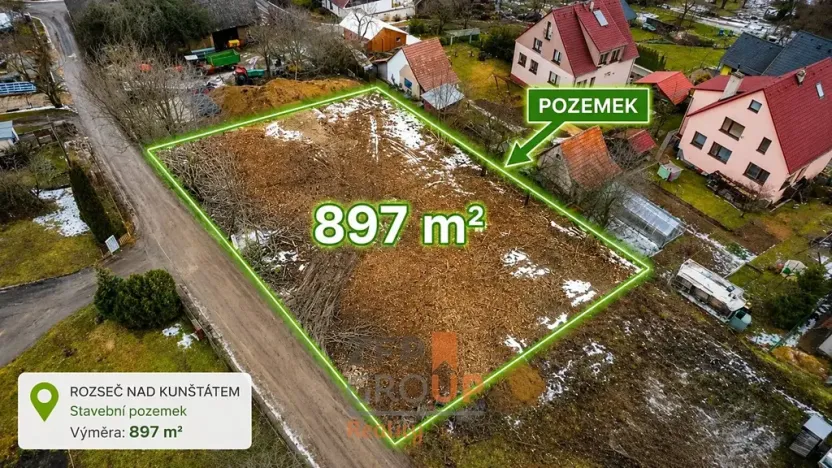 Prodej pozemku pro bydlení, Rozseč nad Kunštátem, 897 m2