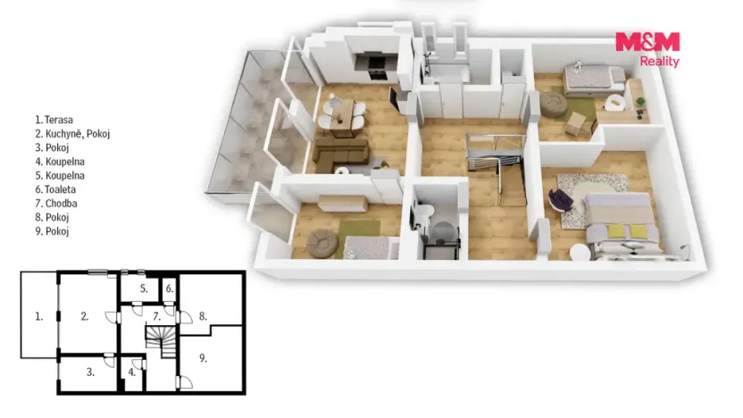 Prodej bytu 5+kk, Ořech, Karlštejnská, 112 m2