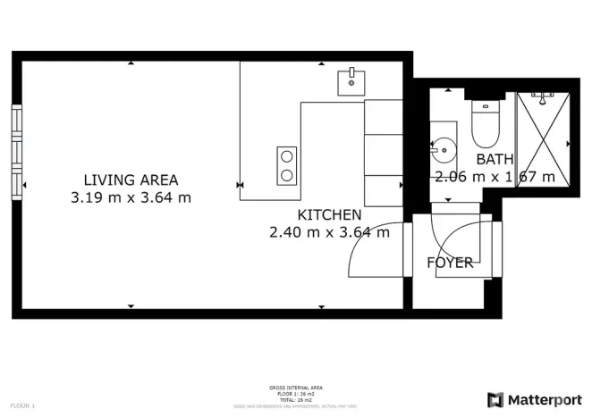 Pronájem bytu 1+kk, Praha - Žižkov, Slavíkova, 27 m2