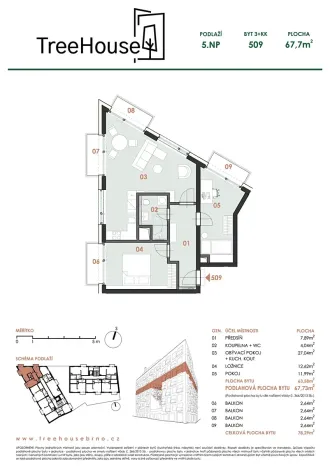 Prodej bytu 3+kk, Brno, Příční, 68 m2