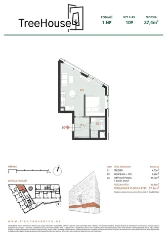 Prodej bytu 1+kk, Brno, Příční, 37 m2