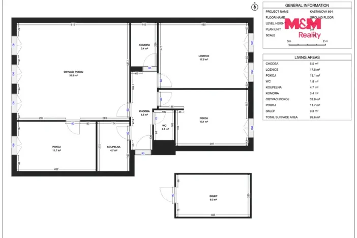 Prodej bytu 4+kk, Milovice - Mladá, Kaštanová, 91 m2