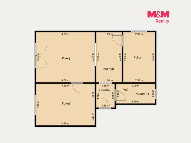 Prodej bytu 3+kk, Horní Slavkov, Poštovní, 55 m2