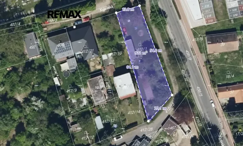 Prodej pozemku pro bydlení, Pardubice, Kyjevská, 922 m2