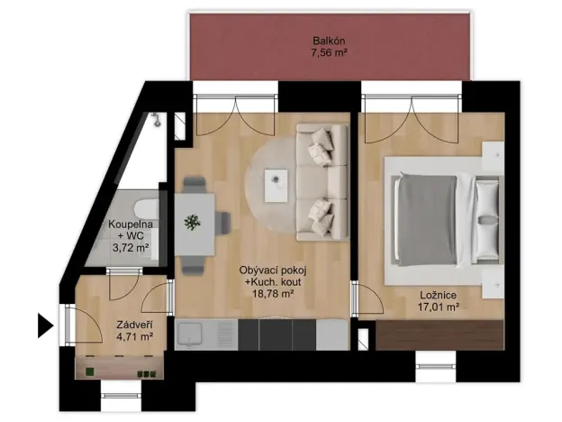 Prodej bytu 2+kk, Kolín, Zengrova, 45 m2