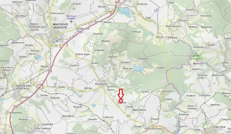 Prodej podílu lesa, Kněžmost, 1568 m2
