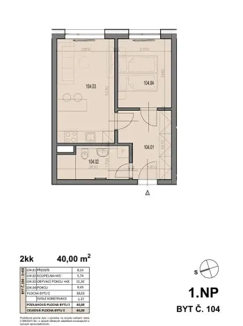 Prodej bytu 2+kk, Plzeň, V Malé Doubravce, 40 m2