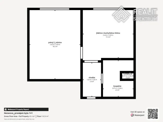 Pronájem bytu 1+1, Ústí nad Orlicí, Heranova, 36 m2