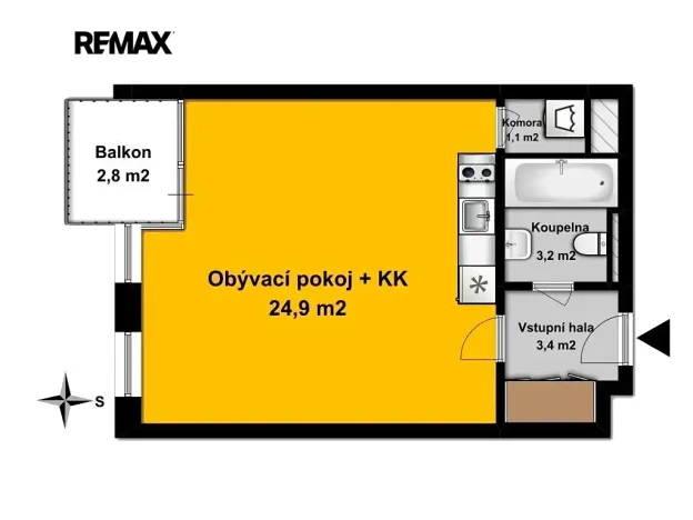 Pronájem bytu 1+kk, Velký Osek, U hřiště, 33 m2