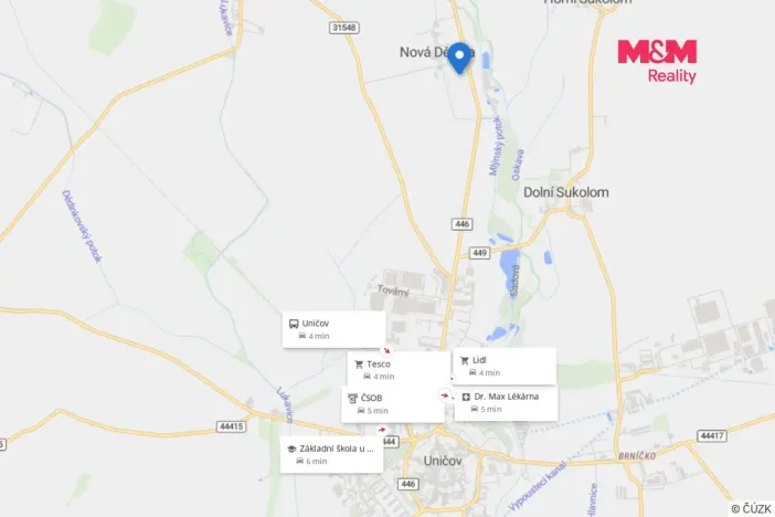 Prodej pozemku pro bydlení, Uničov - Nová Dědina, 1345 m2