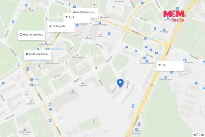 Pronájem bytu 1+kk, Praha - Hlubočepy, Kurandové, 36 m2