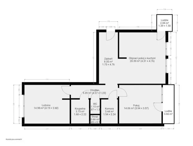 Prodej bytu 3+kk, Hradec Králové - Nový Hradec Králové, Na Občinách, 74 m2