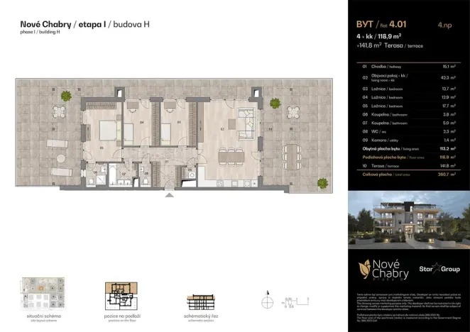 Prodej bytu 4+kk, Praha - Dolní Chabry, Libochovická, 118 m2