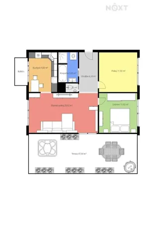 Prodej bytu 3+1, Tábor, Družstevní, 74 m2
