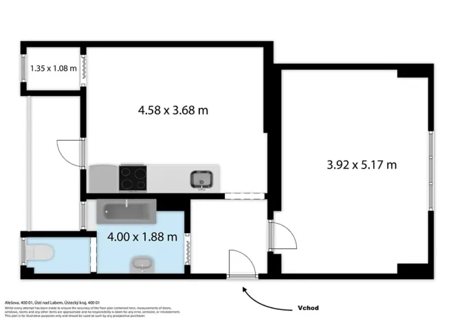 Prodej bytu 1+1, Ústí nad Labem, Alešova, 52 m2
