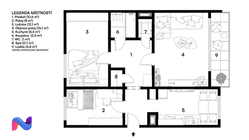 Prodej bytu 3+1, Brno, Mikuláškovo náměstí, 60 m2