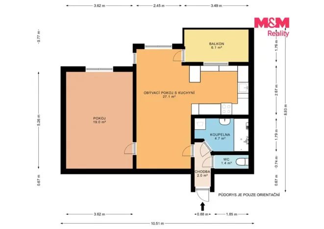 Prodej bytu 2+kk, Drásov, Hradčanská, 53 m2