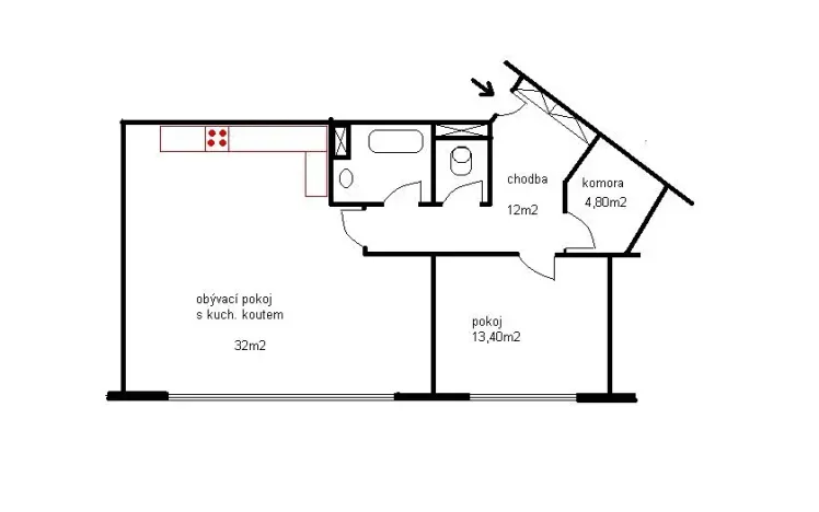 Pronájem bytu 2+kk, Praha - Vršovice, Ruská, 67 m2