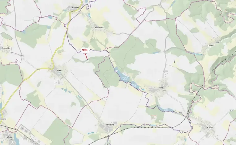 Dražba pozemku, Březí nad Oslavou, 432 m2
