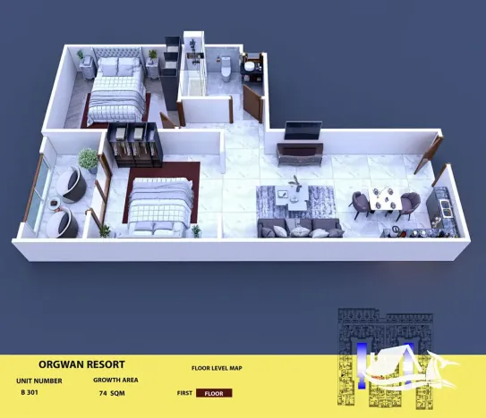 Prodej bytu 3+kk, Hurghada, Egypt, 62 m2