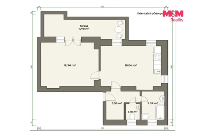 Prodej bytu 2+kk, Mladá Boleslav - Mladá Boleslav II, Nerudova, 50 m2