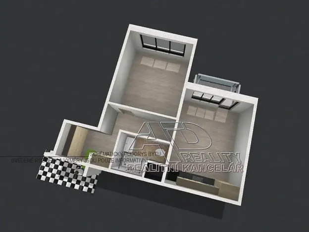 Pronájem bytu 2+kk, Český Krumlov, Urbinská, 41 m2
