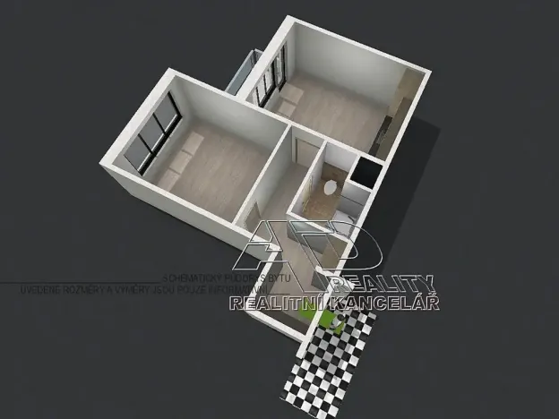 Pronájem bytu 2+kk, Český Krumlov, Urbinská, 41 m2